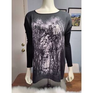 Kensie Long Sleeve Sheer Blouse